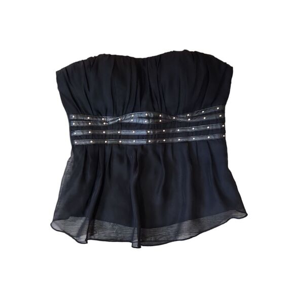 Wet Seal Strapless Mesh Overlay Top - Picture 1 of 4